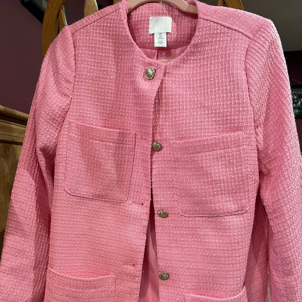 H&M Pink Tweed Jacket